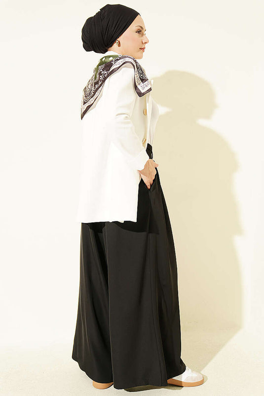 Schwarze Hose Mit Fleecefutter Und Bindegürtel