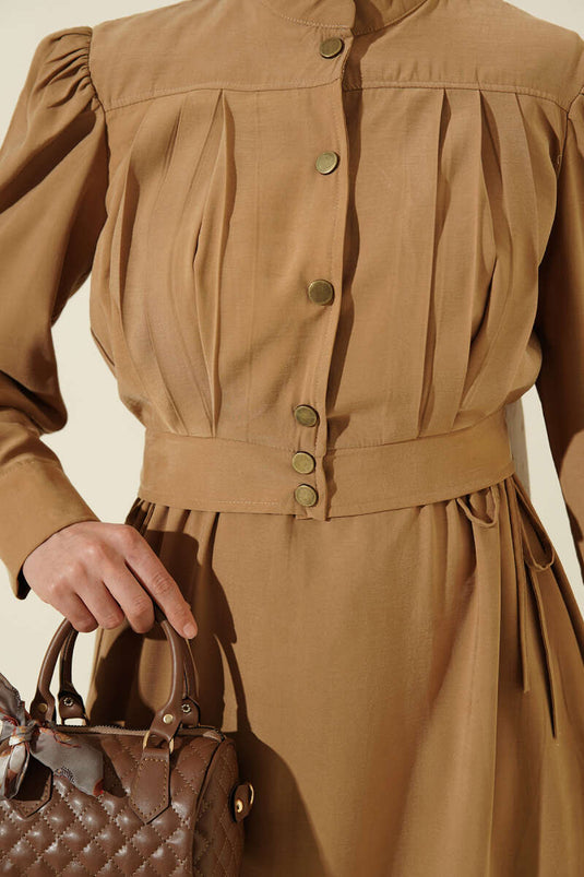 Kleid-Set mit Plüsch-Details, Ölwiesengrün