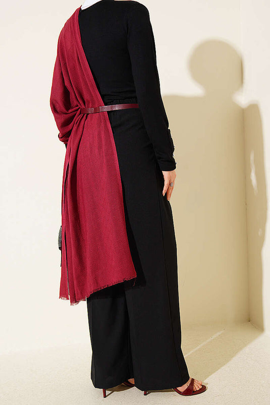 Pleated Buttoned Palazzo Pants Black