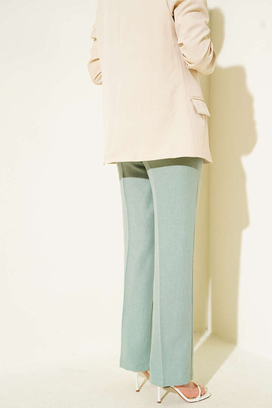 Tissu en lin plissé menthe