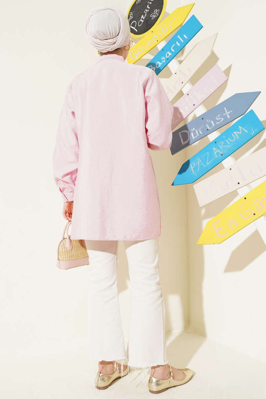 Pleated Buckle Shirt Powder Pink