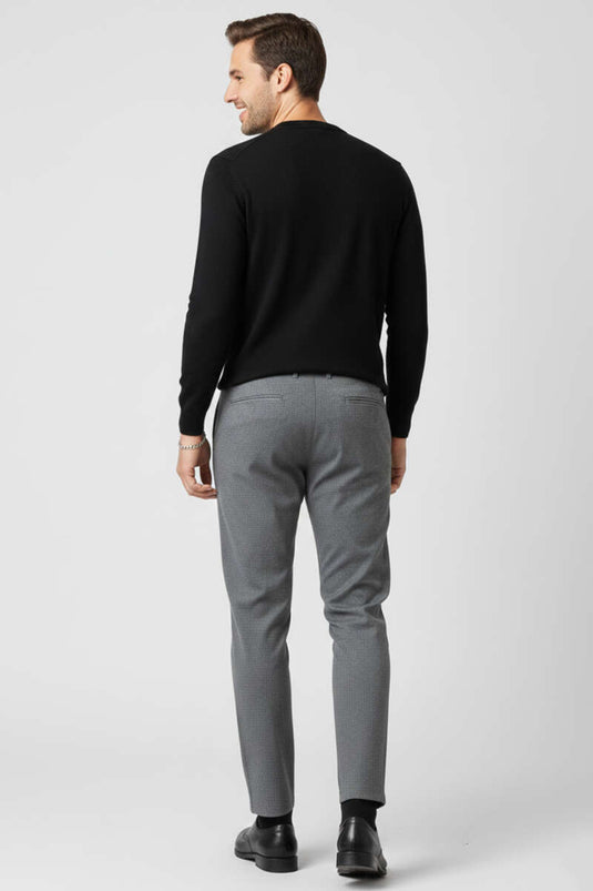 Pantalon pour homme gris à cordon de taille sans ceinture