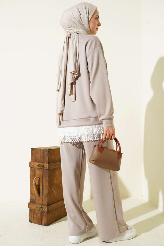 Pilise Garnili Takım Bej