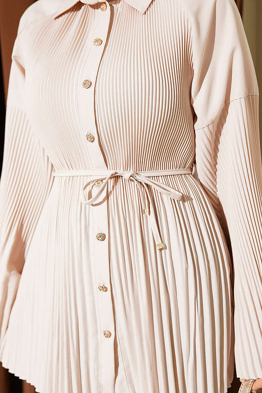 Pleated Rope Belt Shirt Stone