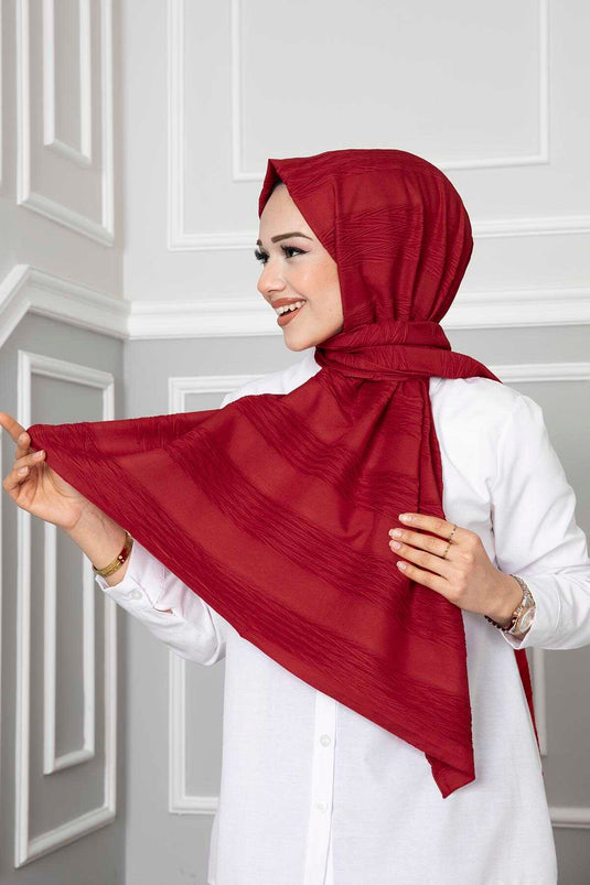 Geplooide sjaal bordeauxrood