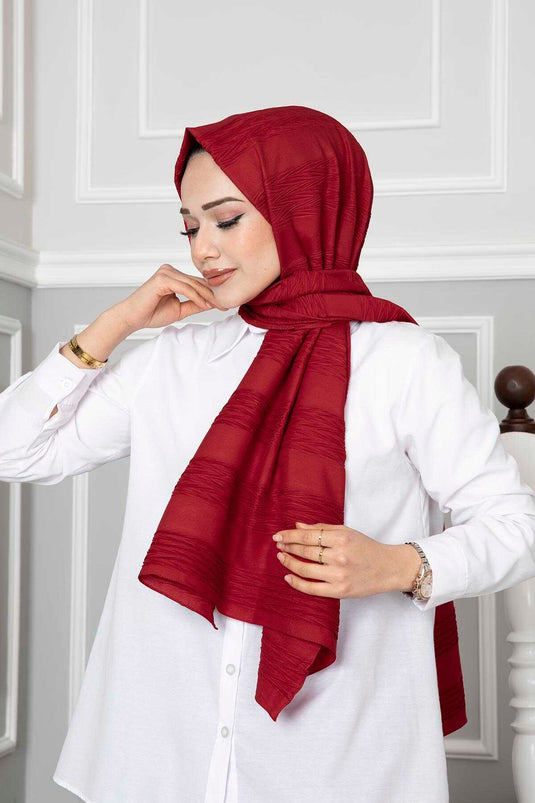 Geplooide sjaal bordeauxrood