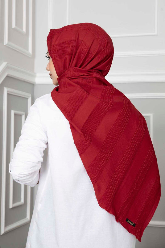 Geplooide sjaal bordeauxrood