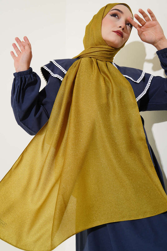 Pırıltı Soft Şal Yağ Yeşili