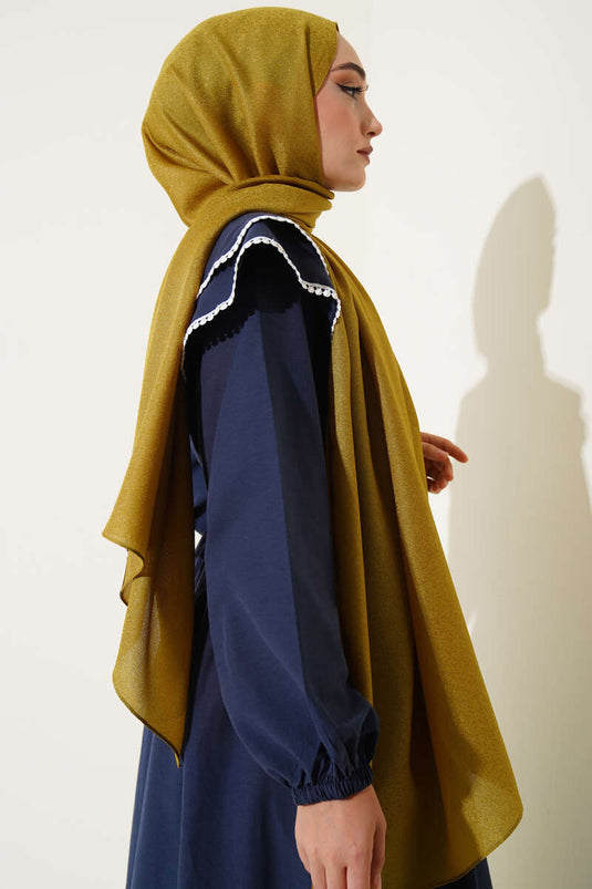 Pırıltı Soft Şal Yağ Yeşili