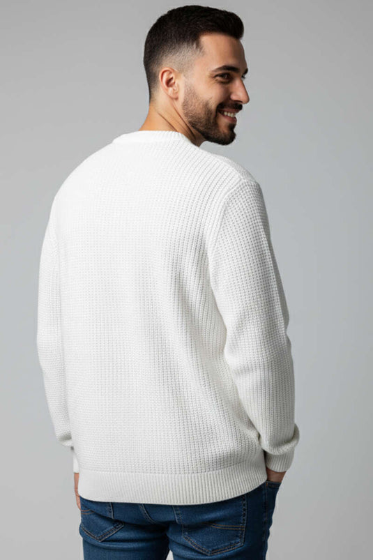 Pull homme Rice Stitch, écru