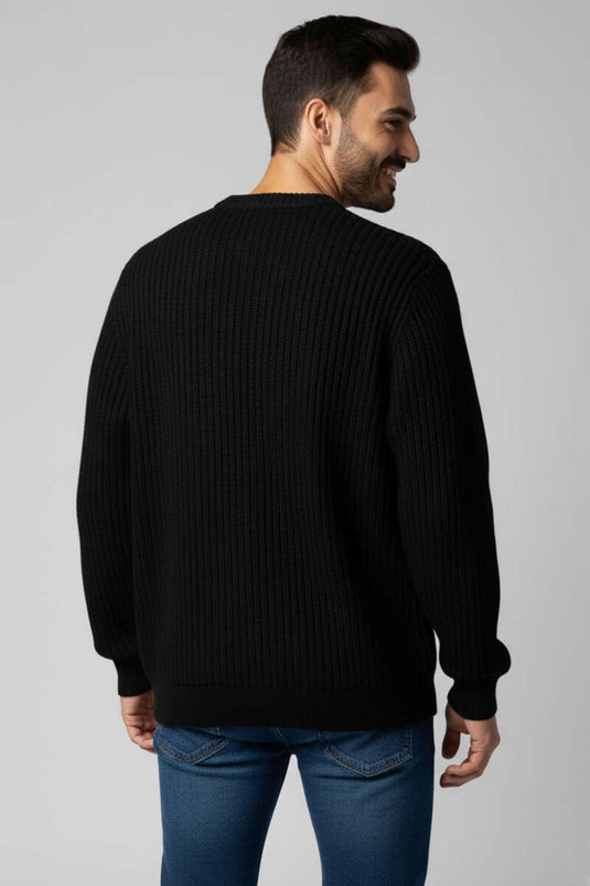 Pull homme Rice Stitch, noir