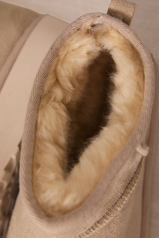 Platform Taban İçi Kürklü Bot Bej