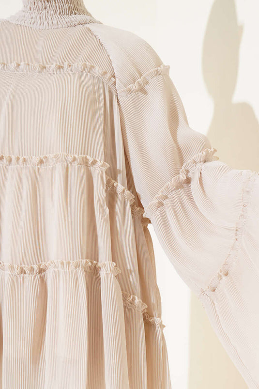 Pleated Layered Loose Tunic Stone