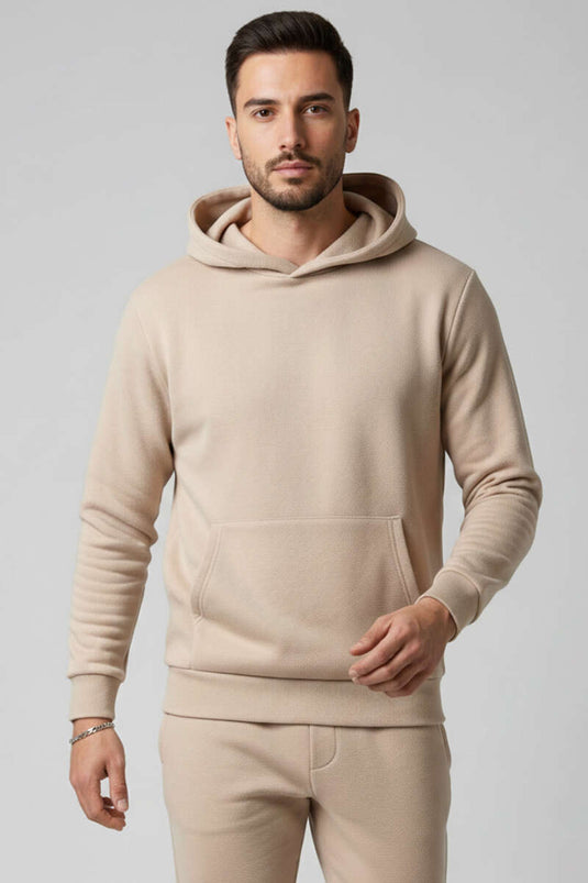 Polar Kapüşonlu Erkek Eşofman Takımı Bej