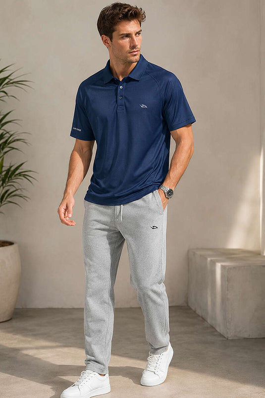 Polo Yaka Düğmeli Erkek T-shirt Petrol