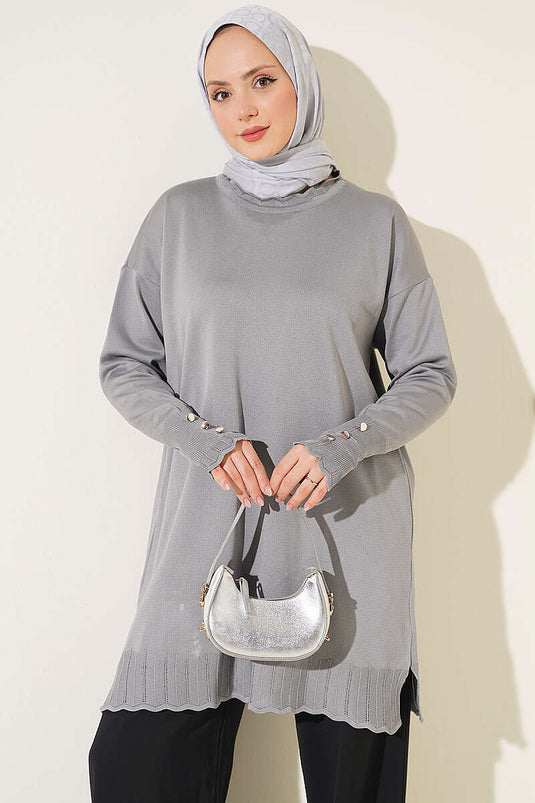 Polyester Coltrui Tuniek In Grijs