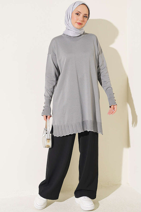 Polyester Coltrui Tuniek In Grijs