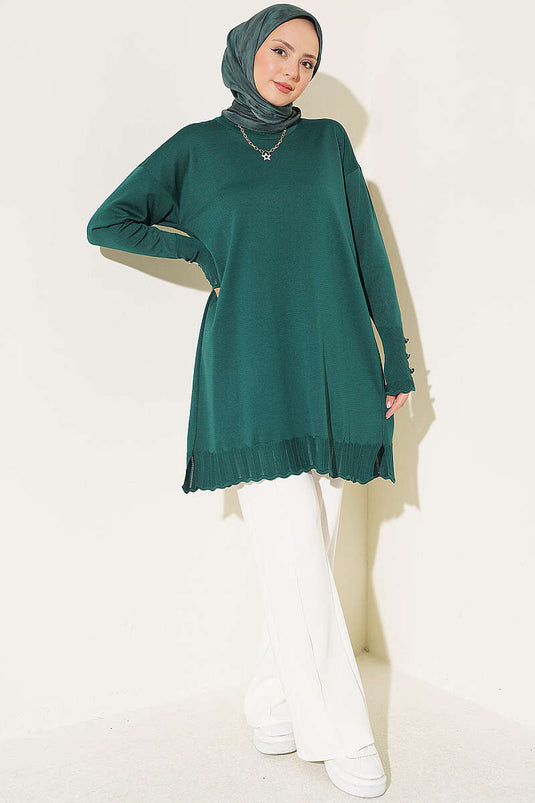 Polyester Coltrui Met Details In Marineblauw