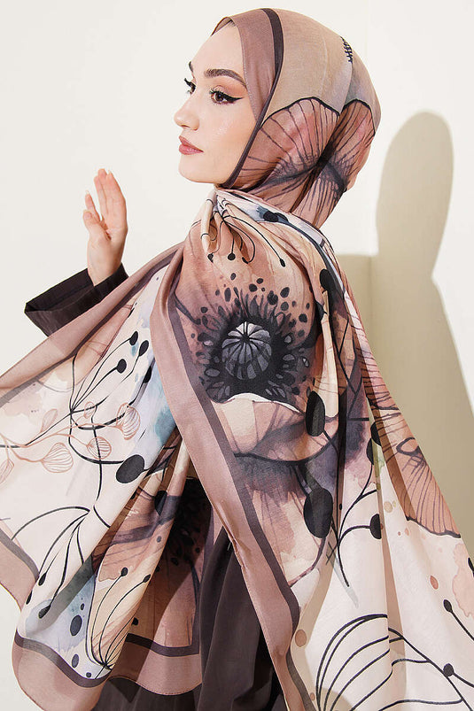 Poppy Desen Liva Modal Écharpe Camel