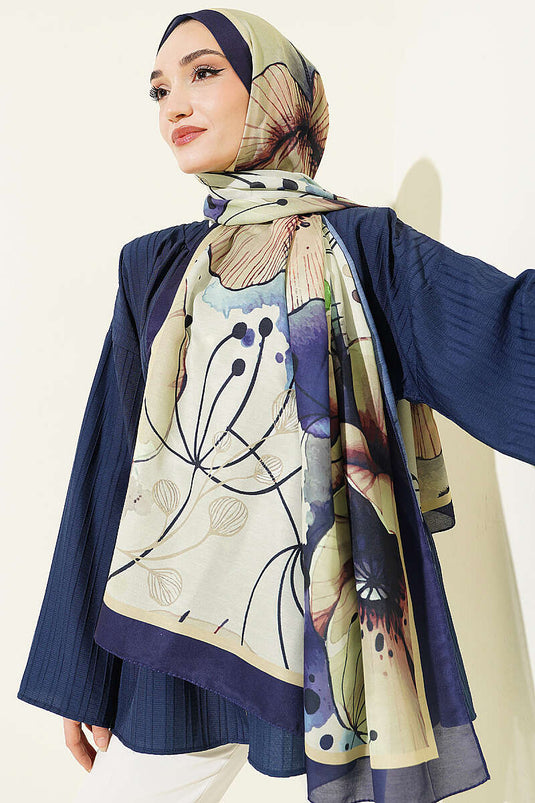 Poppy Desen Liva Modal Écharpe Bleu Marine