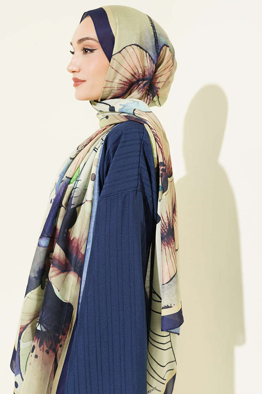 Poppy Desen Liva Modal Écharpe Bleu Marine