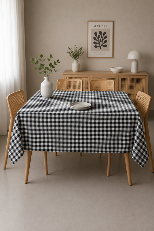 Nappe à motif à carreaux noir