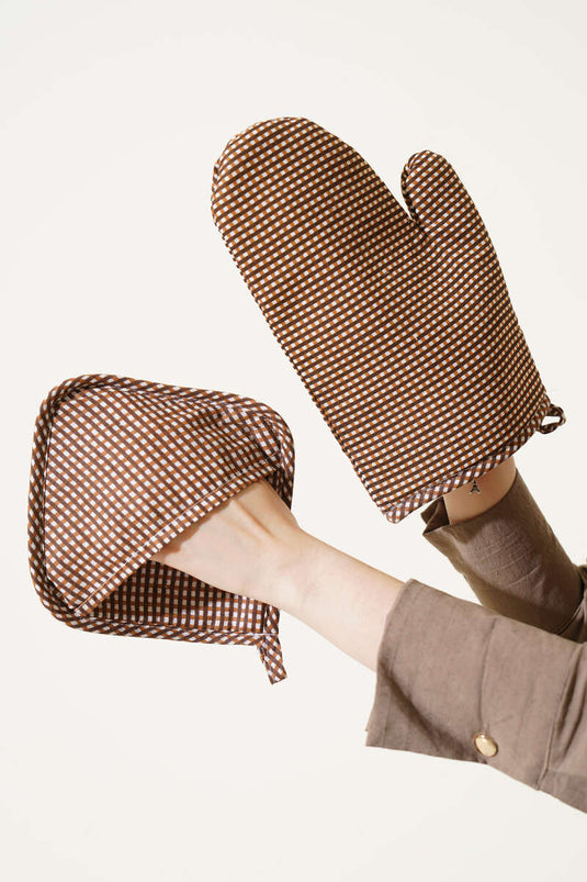 Pötikare Fırın Eldiveni ve Tutacak Seti Kahve