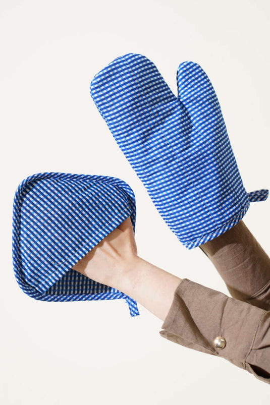 Pötikare Fırın Eldiveni ve Tutacak Seti Mavi