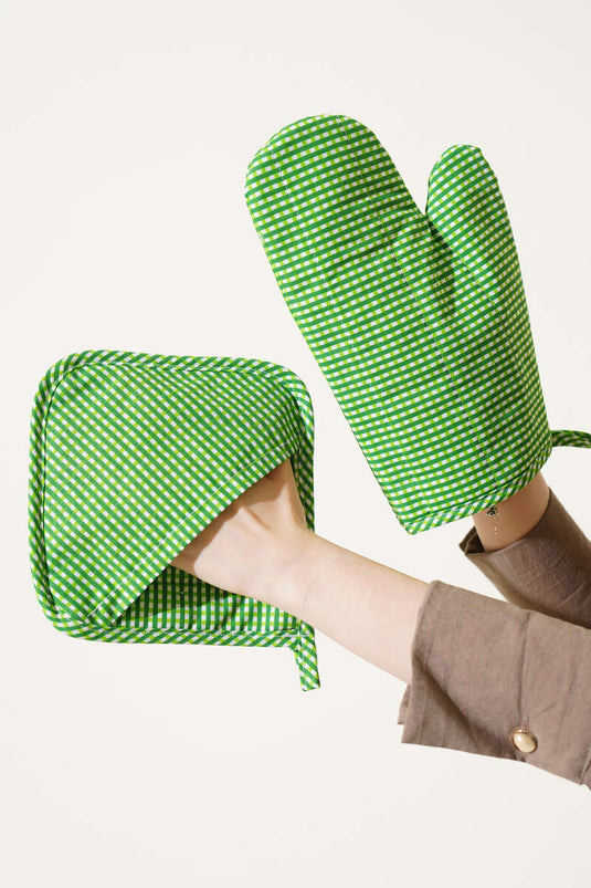 Pötikare Fırın Eldiveni ve Tutacak Seti Yeşil