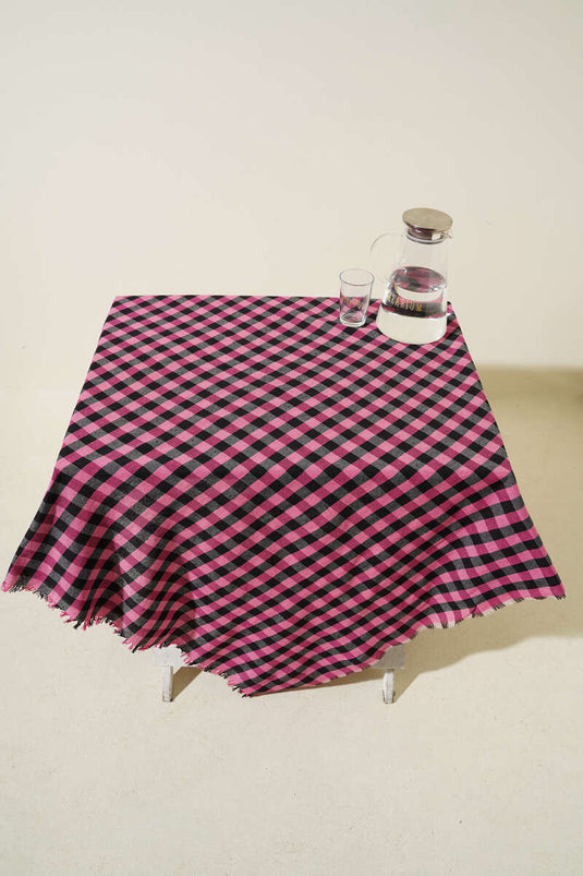 Couverture de pique-nique à carreaux fuchsia