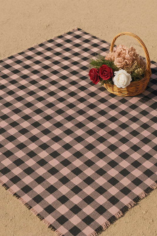 بودرة بطانية نزهة بنقشة مربعات