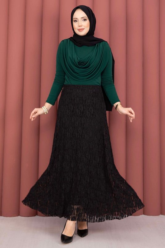 Premium Lace Skirt Black