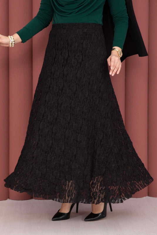 Premium Lace Skirt Black