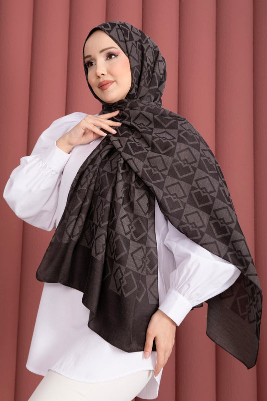 Premium Patterned Jacquard Shawl Series Bitter Coffee