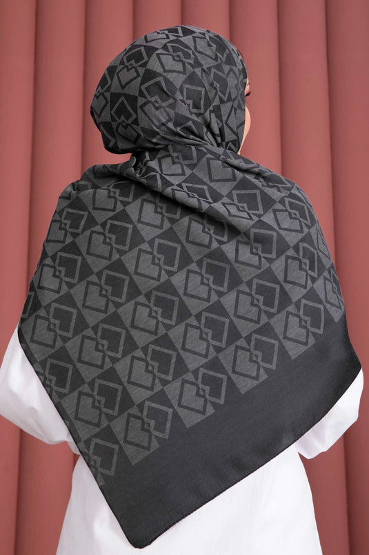Premium Patterned Jacquard Shawl Series Anthracite