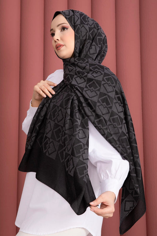 Premium Patterned Jacquard Shawl Series Smoke