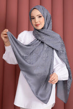Série Premium Écharpe Jacquard à Motifs Gris