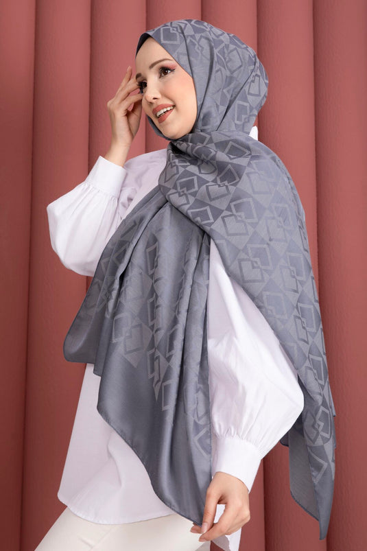 Premium Patterned Jacquard Shawl Series Gray