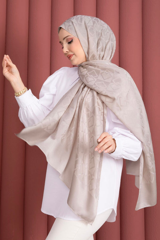 سلسلة شال جاكار ديزاين بريميوم كريمي