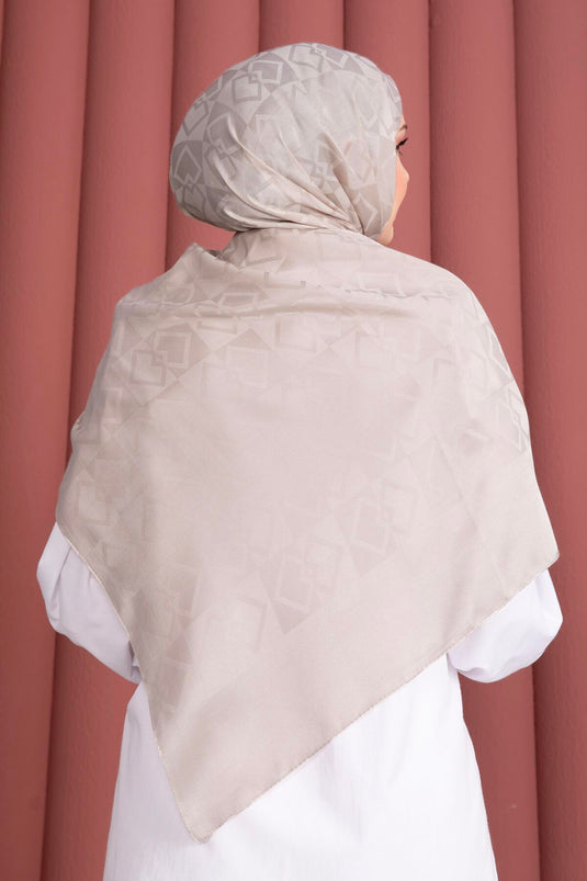 Premium Patterned Jacquard Shawl Series Cream