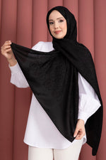 Série Premium Écharpe Jacquard à Motifs Noir
