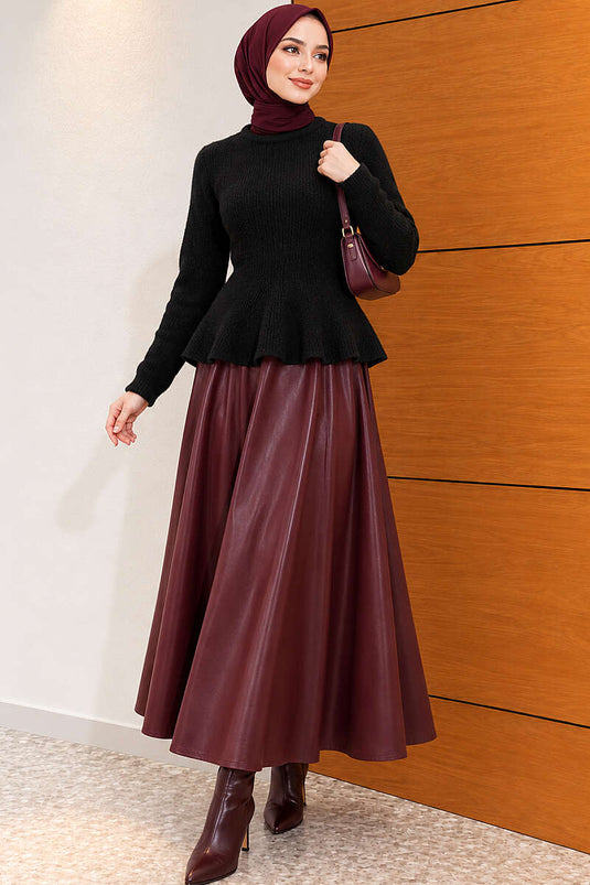 Prenses Model Triko Kazak Siyah