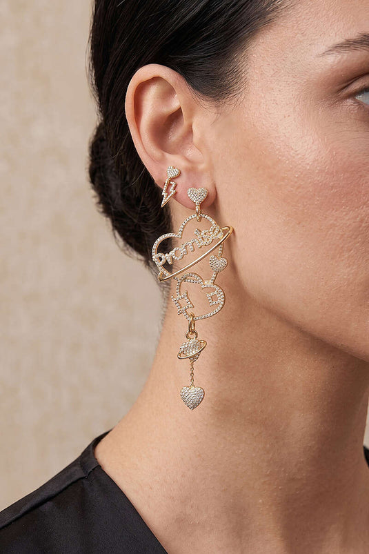 Boucles D'oreilles Or Ornées De Promesse