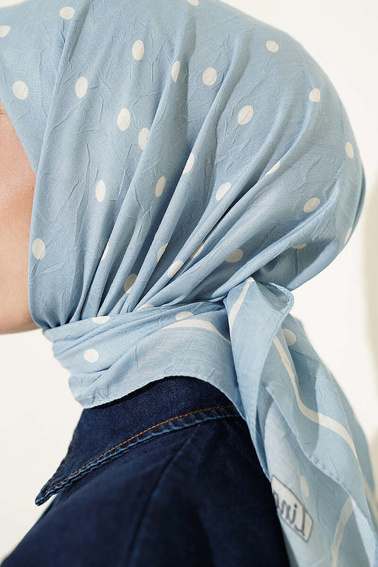 Écharpe En Bambou À Pois Bébé Bleu
