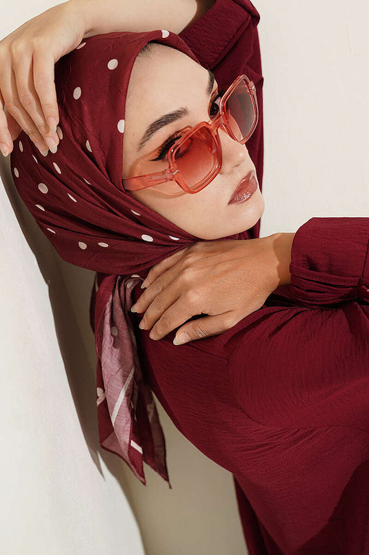 Écharpe En Bambou À Pois Bordeaux