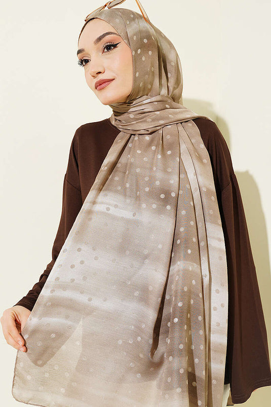 Foulard dégradé à pois beige