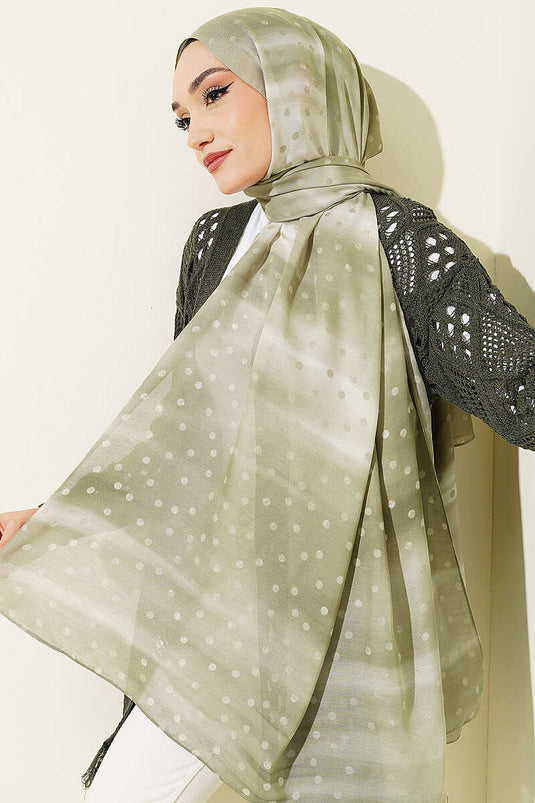 Foulard dégradé à pois vert avocat