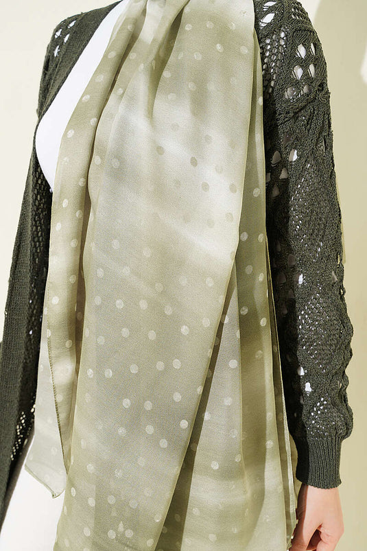 Foulard dégradé à pois vert avocat