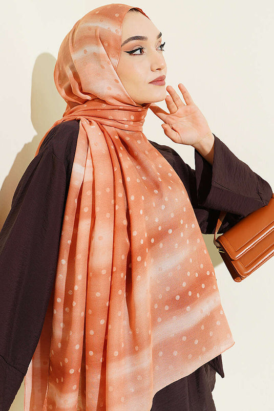 Foulard dégradé à pois camel