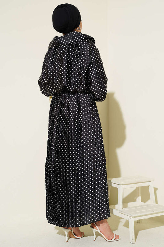 Completo Due Pezzi con Gonna a Pois Nero